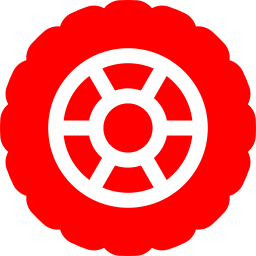 Red color tire icon